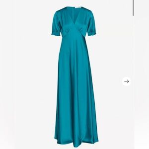 DIANE VON FURSTENBERG Teal Evening Gown